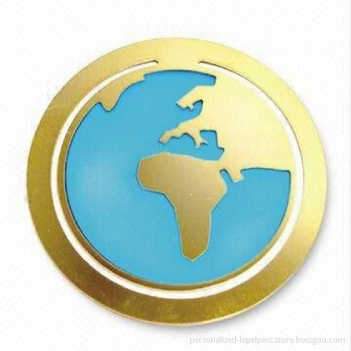 Global Map Logo Metal Bookmarks, Personalised Bookmark With Die Casting Processing